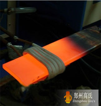 河北唐山客户采用中频感应加热电源对钢板进行热锻